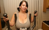 TAC Amateurs Cross Trainer 318036 Got Myself A New Crosstrainner While I Was Exercising On It My Huge Tits Came Spilling Out Over My Tight Tiny Gym Top
