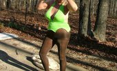 TAC Amateurs Green Dress 318824 A Faux Fur Over A Tight Green Dress That Barely Covered My Assets - With The Coat Off And The Top Untied My Beautiful Bo
