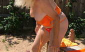 TAC Amateurs Bold And Brazen 319937 Bold And Brazen In Orange - Orange Shoes, Orange Mini-Skirt, Orange Top And Orange Bra And Panties - Boldly Taking It Al
