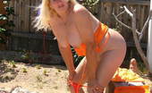 TAC Amateurs Bold And Brazen 319937 Bold And Brazen In Orange - Orange Shoes, Orange Mini-Skirt, Orange Top And Orange Bra And Panties - Boldly Taking It Al
