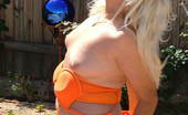 TAC Amateurs Bold And Brazen 319937 Bold And Brazen In Orange - Orange Shoes, Orange Mini-Skirt, Orange Top And Orange Bra And Panties - Boldly Taking It Al
