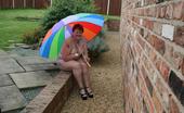 TAC Amateurs Brolly Fun 320211 Nood In A Garden With Just My Big Brolly To Hide Behind - Not That I Want To Hide.
