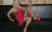 TAC Amateurs Set 59 321180 Lady With The Red Dress On - Wearing Nothing Else But Pantyhose And High Heels - Wouldn'T You Like To Come Massage My Fe
