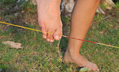 Hot Legs and Feet Eve Angel 328256 Sexy Eve Angel In Naked Barefoot Archery In The Green!
