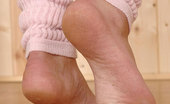 Hot Legs and Feet Nicole Smith 328725 Ballerina Nicole Smith Tiptoes & Teases In Pink Leg Warmers
