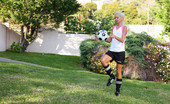 X-Art Francesca Soccer Star 329412 Francesca Sports Knee-High Socks, Shin Guards, And Itsy-Bitsy Soccer Shorts...
