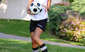 X-Art Francesca Soccer Star 329412 Francesca Sports Knee-High Socks, Shin Guards, And Itsy-Bitsy Soccer Shorts...
