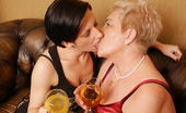 Old And Young Lesbian 332783 Four old and young lesbians have a sexparty
