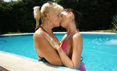 Old And Young Lesbian 332815 Old and young lesbians making out by the pool
