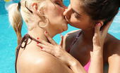Old And Young Lesbian 332815 Old and young lesbians making out by the pool
