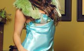 Danni.com Nikki Loren 334544 Wonderful Brunette Nikki Loren Strips Off Her Blue Lace Nightie And Green Lace Panties

