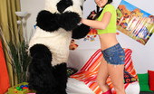 Panda Fuck Olga 340848 Tiny Brunette With Nice Tits Shagges A Panda Sex Toy
