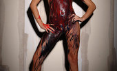 House Of Taboo Bernice 342032 Sexy Bernice Puts Messy Paint & Clips On Her Thin Body
