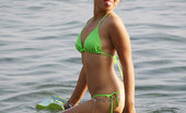 Joon Mali Oiled Green Bikini 343732 Joon Works Baby Oil Inside Bikini Into Soft Pussy Folds
