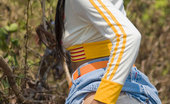 Joon Mali Blazing Trail NN 343763 Sweet Joon Mali Lifts Her Skirt And Flashes Panties Outside
