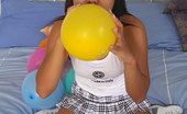 Joon Mali Colorful Balloons NN 343767 Balloon Popping Asian Teen Joon Mali Shows White Panties
