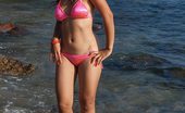 Joon Mali Pink Rockstar NN 343803 Thai Teen Joon Mali Unties Her Sexy Hot Pink Bikini Outside

