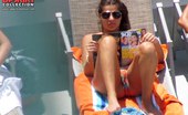 Upskirt Collection
 Swimsuit teens spend time on beach