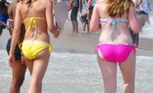 Upskirt Collection
 344559 Pink and yellow bikini panty butt