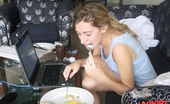 Upskirt Collection
 345012 Girl with nude down blouse shows nub
