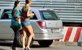 Upskirt Collection
 345589 Long haired girl in denim shorts