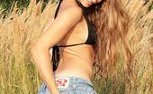 Upskirt Collection
 345589 Long haired girl in denim shorts
