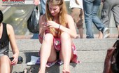 Upskirt Collection
 Spectacular outdoor sitting upskirts