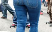 Upskirt Collection
 346406 Spread legs in tight spandex jeans