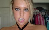Upskirt Collection
 346942 Four eyed blonde in high golfs and black lingerie poses