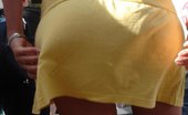 Upskirt Collection
 347726 Yellow mini cannot save her from being voyeured. Up skirt