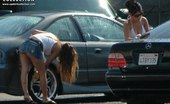 Upskirt Collection
 347769 Candid upskirt, near the car. She washed car and flashed