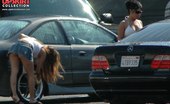 Upskirt Collection
 347769 Candid upskirt, near the car. She washed car and flashed