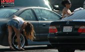 Upskirt Collection
 347769 Candid upskirt, near the car. She washed car and flashed