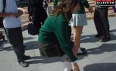 Upskirt Collection
 347938 Schoolgirl upskirt - legal teen in green skirt spyed