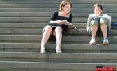Upskirt Collection
 347945 Girlfriend's up skirts, on stairs. Hot upskirt pics