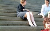 Upskirt Collection
 347945 Girlfriend's up skirts, on stairs. Hot upskirt pics