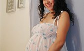 Lactalia 356497 Big Belly Pregnant Latina In Her Nighty
