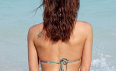 Bikini Dream Lani Lane 363659 Hot Women Lets Waves Wash Over Her Covered Bikini Crotch

