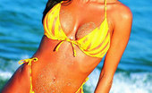 Bikini Dream Tania Lamanna 363671 Tania Lamanna, Yellow Bikini On The Beach.
