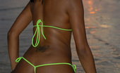 Bikini Dream Samone Samone Poses In A Sheer Lime Green Bikini
