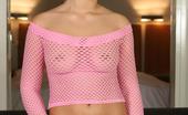 Glamour Models Gone Bad Sandra Demarco Sexy Little Blonde In Her Pink Fishnet Top Starts To Use Her Dildo
