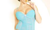 Glamour Models Gone Bad Eve Lawrence 366026 Cute Little Brunette In Pigtails Shows Us Her Nice Big Tits

