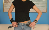 San Diego Latinas 370385 A Beautiful Latina Girl In Her Black Shirt And Jeans Teasing And Gently Undressed Her Clothes
