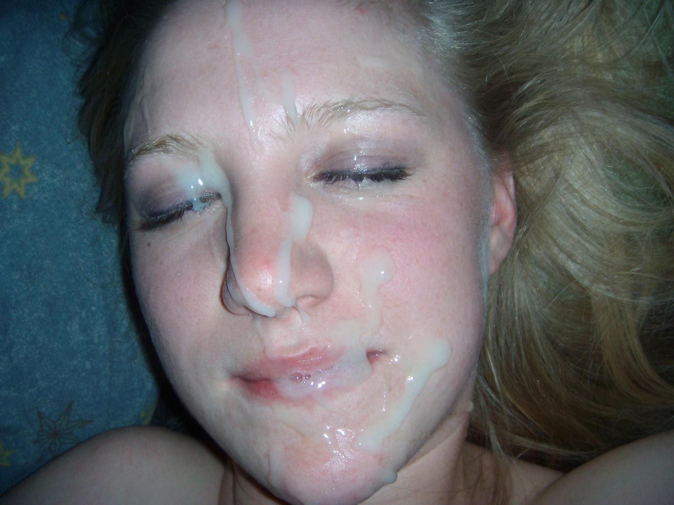 My GF ended with a nice amount of my spunk on her face