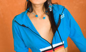 Lily Koh Blue Flasher 373261 Thai Cutie Unzips Shirt And Flashes Petite Brown Titties
