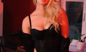 Jess Davies 376256 In Sexy Black Lingerie, Gloves And Stockings

