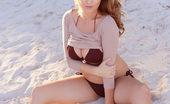 Jodie Gasson 376294 Jodie On The Beach In Her Brown Bikini
