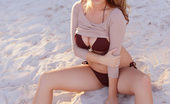 Jodie Gasson 376294 Jodie On The Beach In Her Brown Bikini
