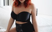 Lucy V 376599 Teasing On The Bed In Her Black Bras And High Waist Panties
