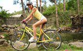 Pinky June 378908 Sweet And Natural Teen Pinky June Riding Bike And Posing Naked